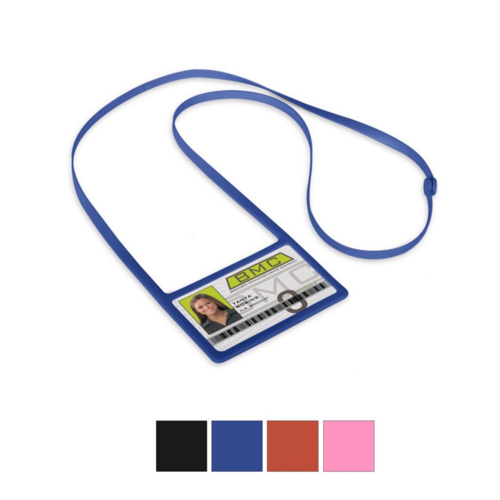 Silicone Lanyard Horizontal Badge Holder Combo