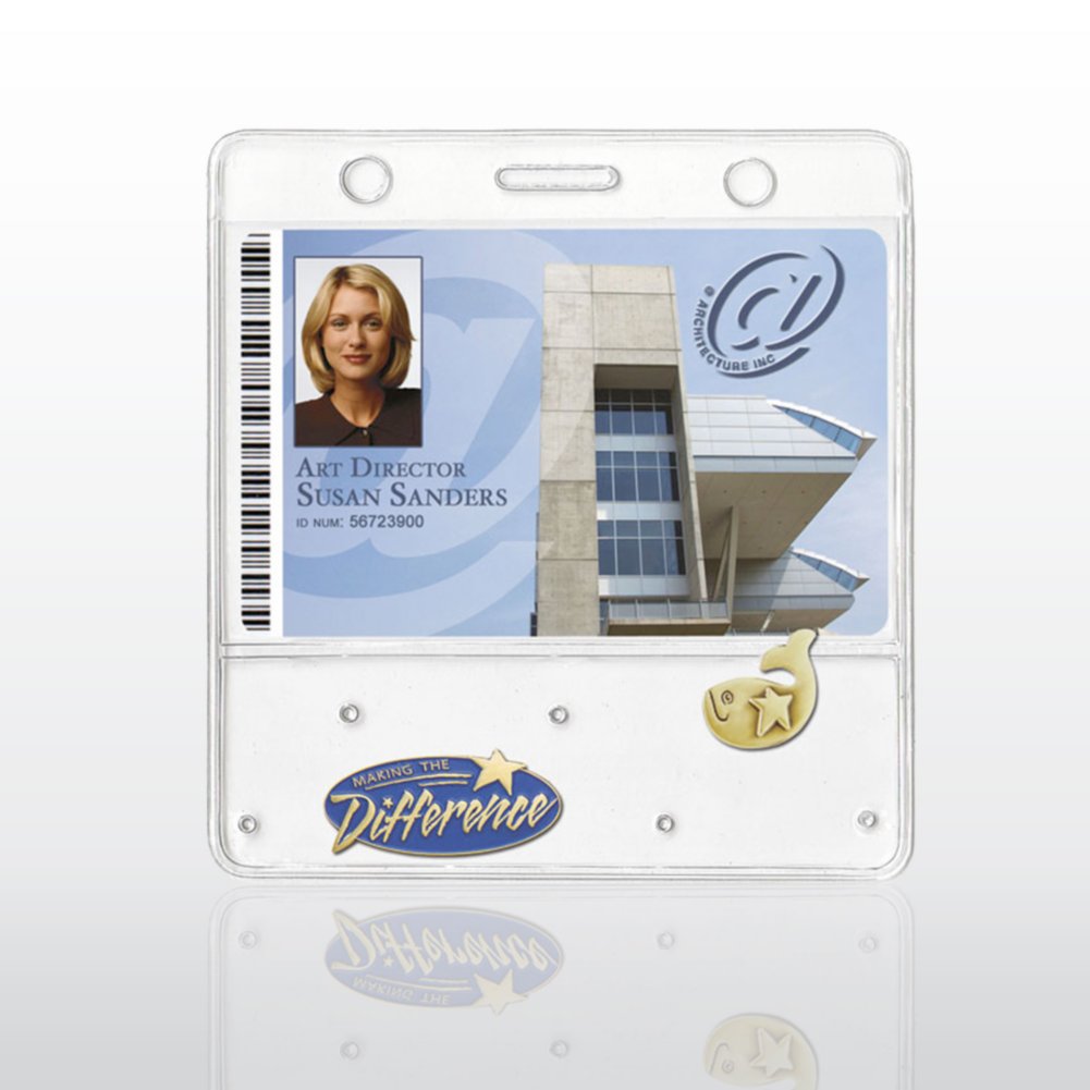 Badge Holder - Lapel Pin Display - 2 x 3.5 Horizontal