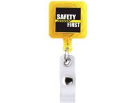 Badge Reel - Yellow Square - Safety First