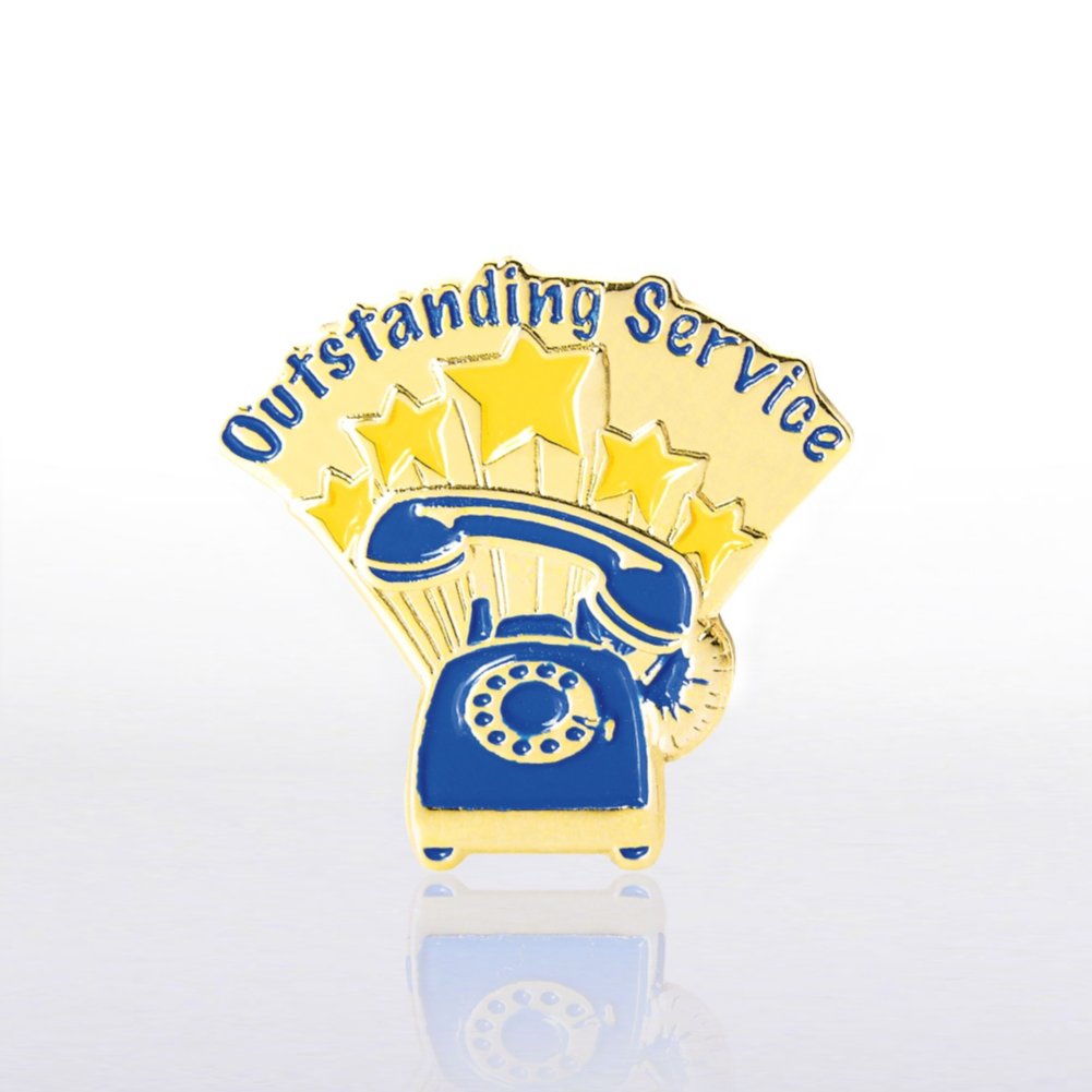 Lapel Pin - Outstanding Service Phone - Multi Color