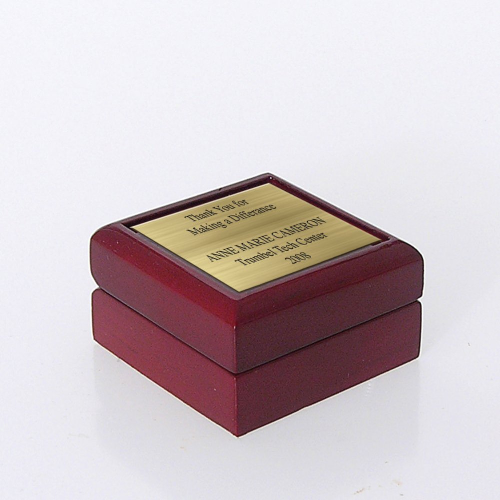 Engravable Lapel Pin Box - Gold