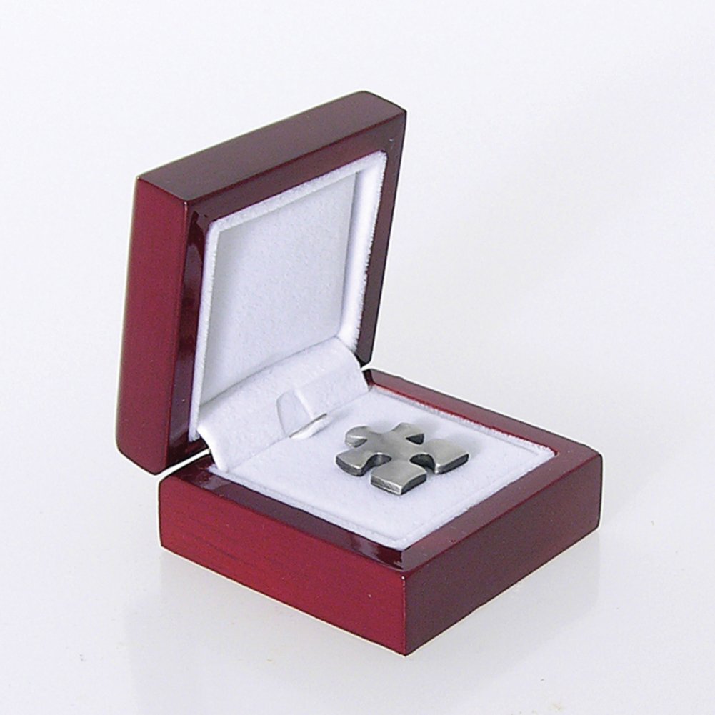 Engravable Lapel Pin Box - Gold SIDE
