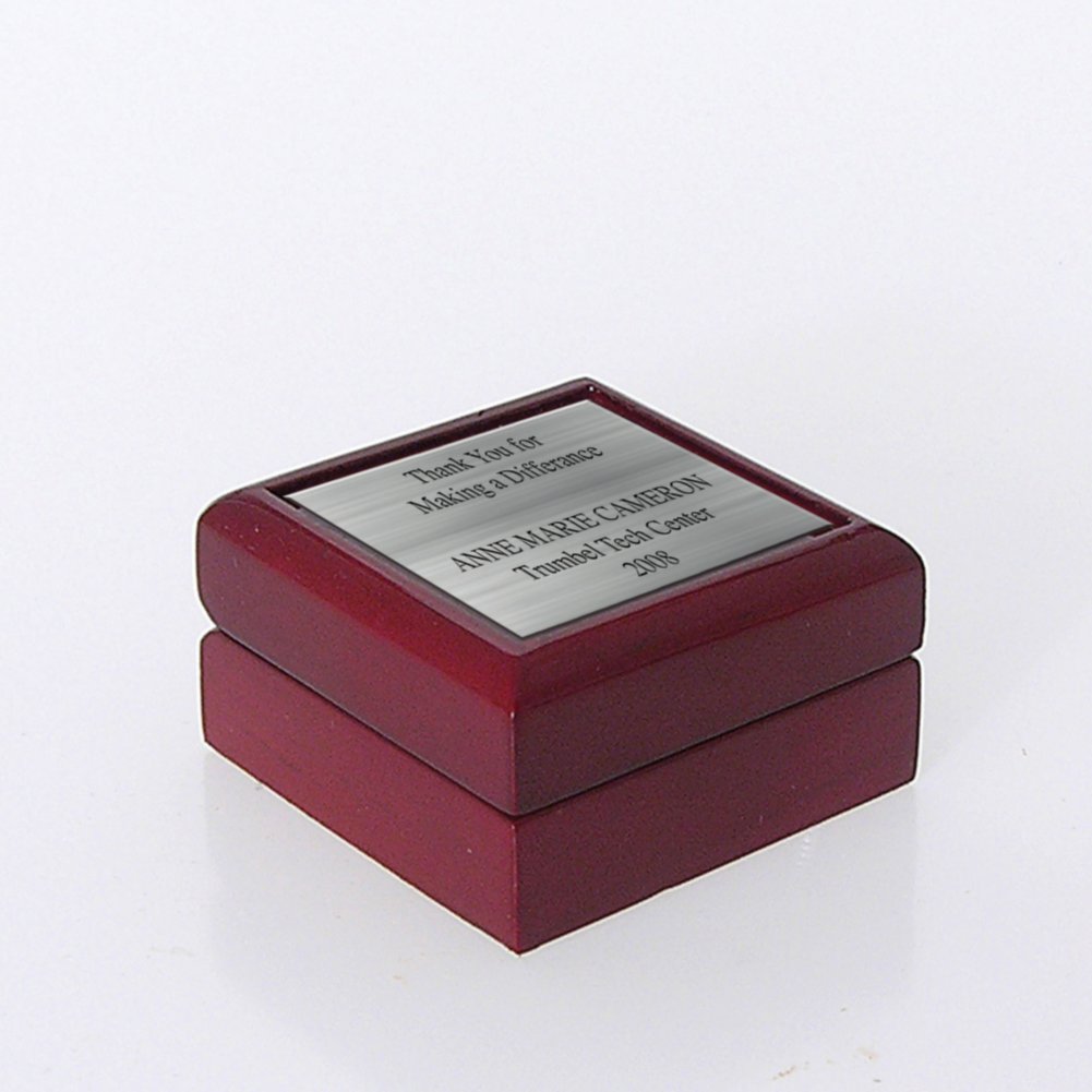 Engravable Lapel Pin Box - Silver