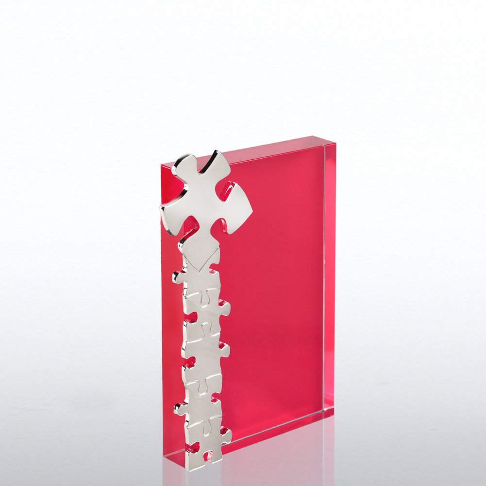 Vivid Glass Award - Puzzle Pieces SIDE