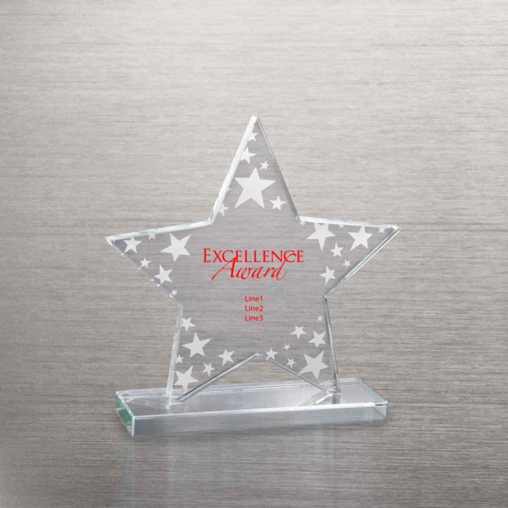 Etched Glass Award - Star Cluster