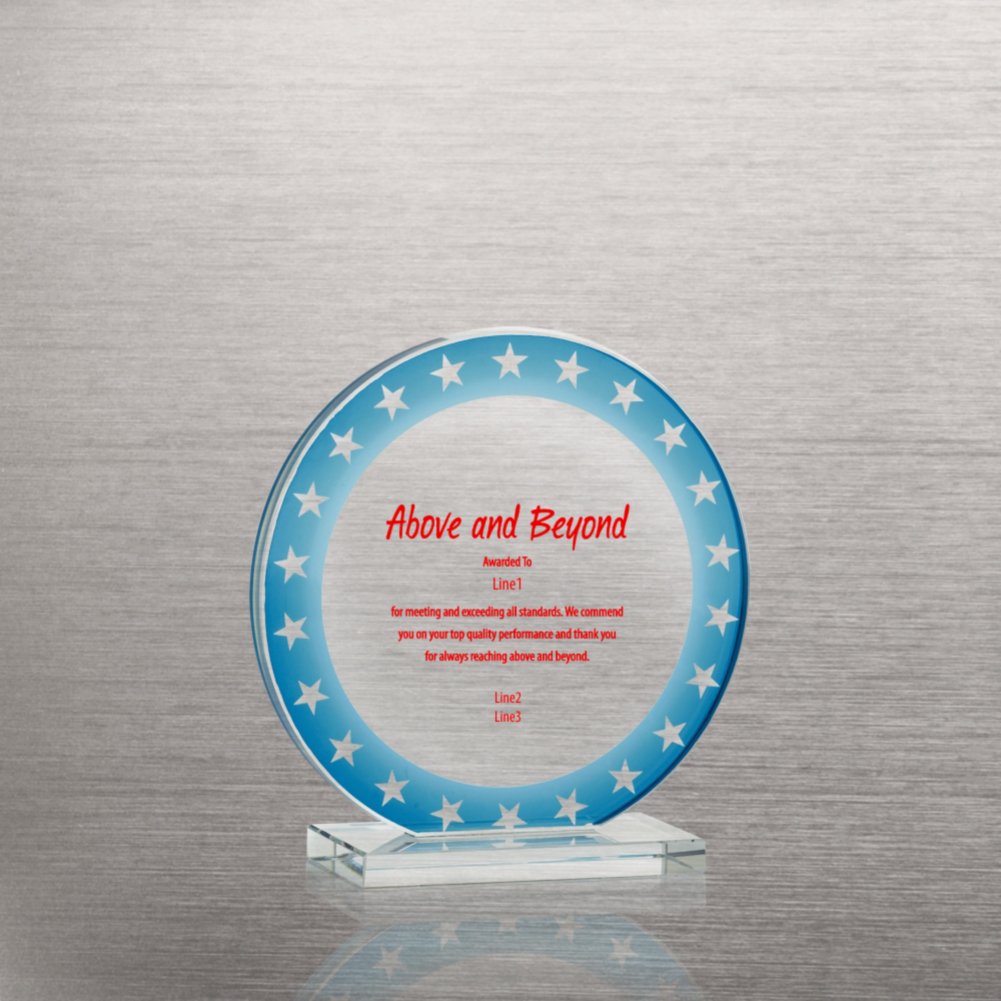 Brilliant Colored Glass Award - Round Stars