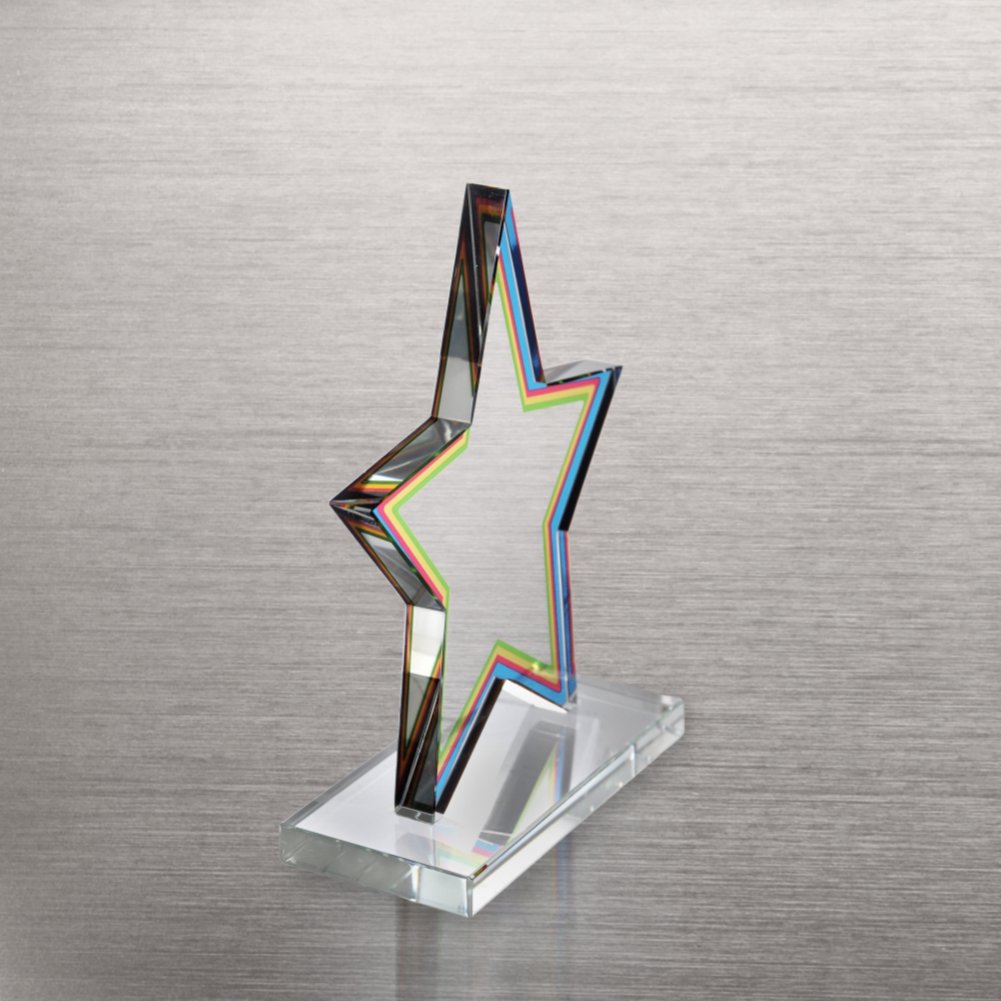 Brilliant Colored Glass Award - Star SIDE