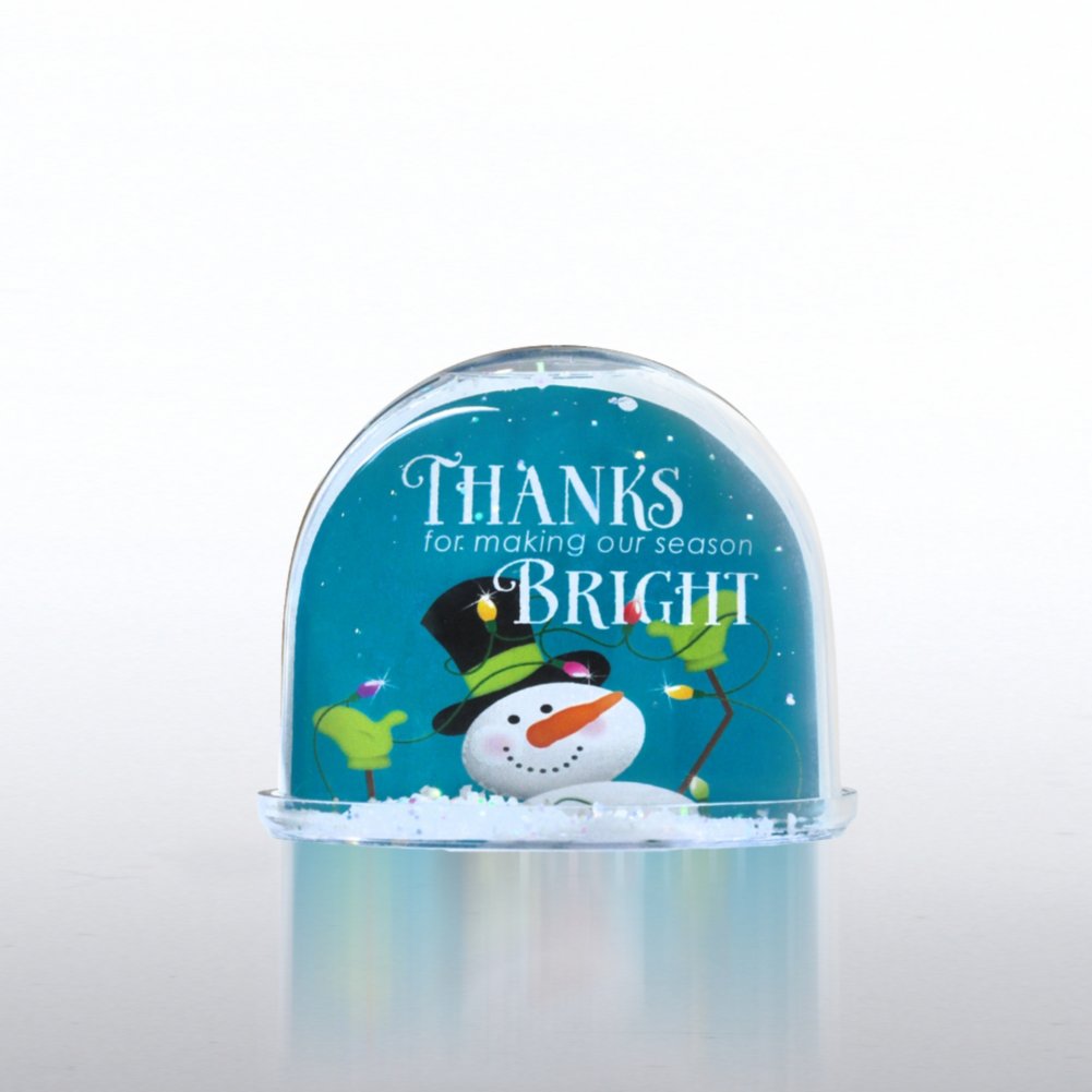 Snow Globe Photo Frame - Snowman: Season Bright