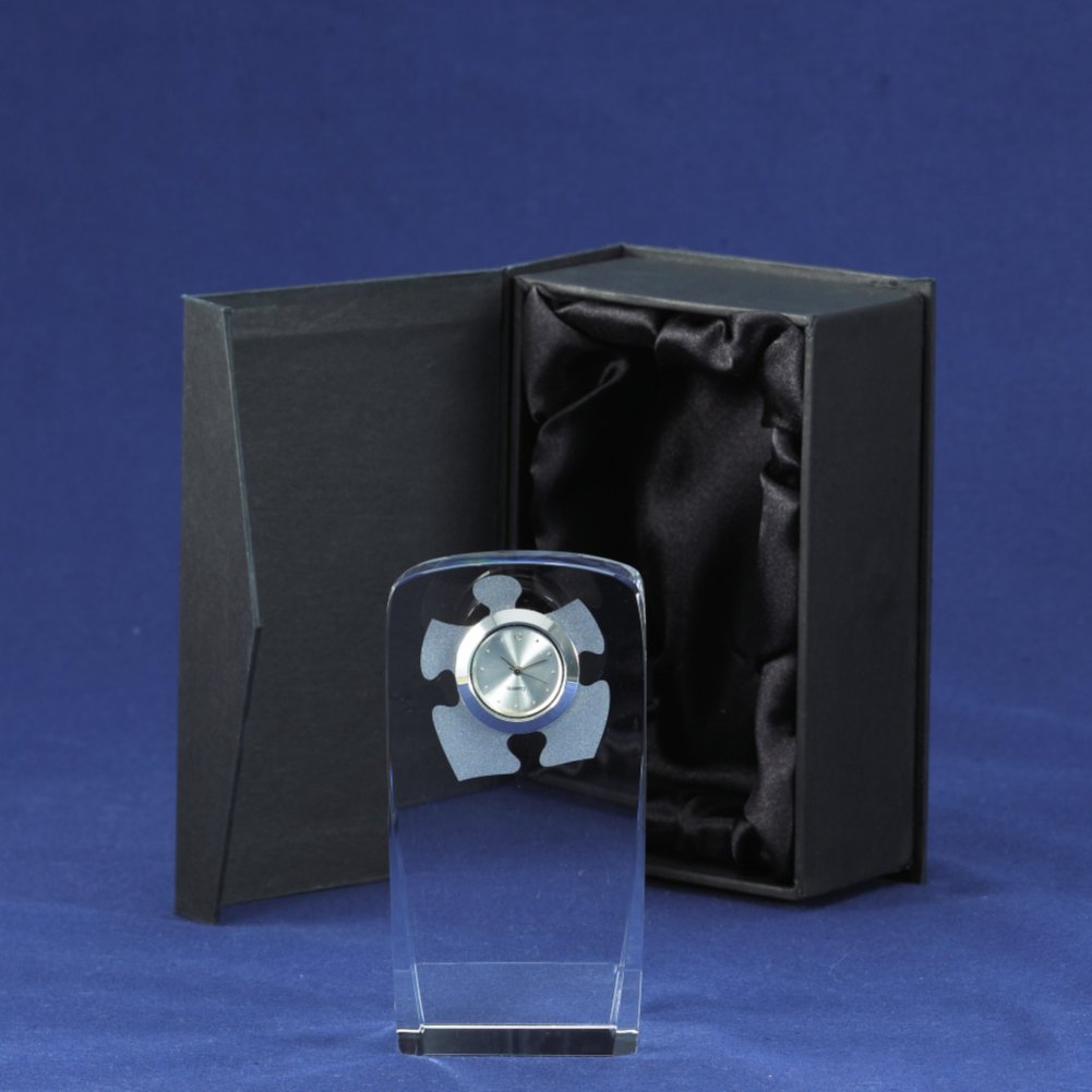 Crystal Award Clock - Essential Piece BOX