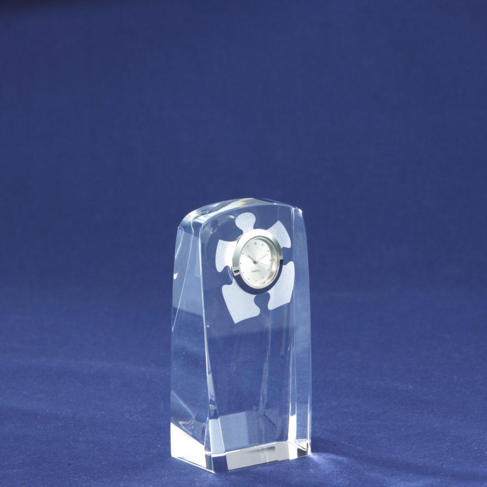 Crystal Award Clock - Essential Piece SIDE