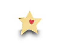 Lapel Pin - Gold Star with Heart