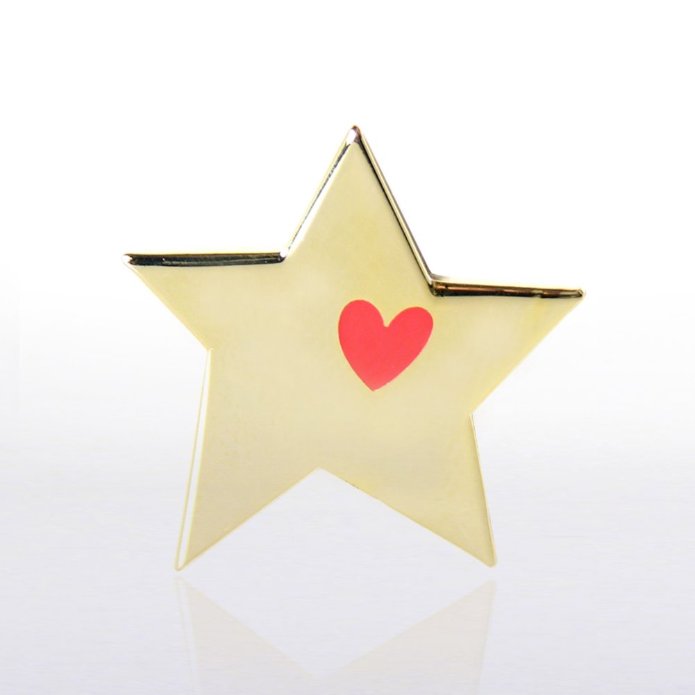 Lapel Pin - Gold Star with Heart
