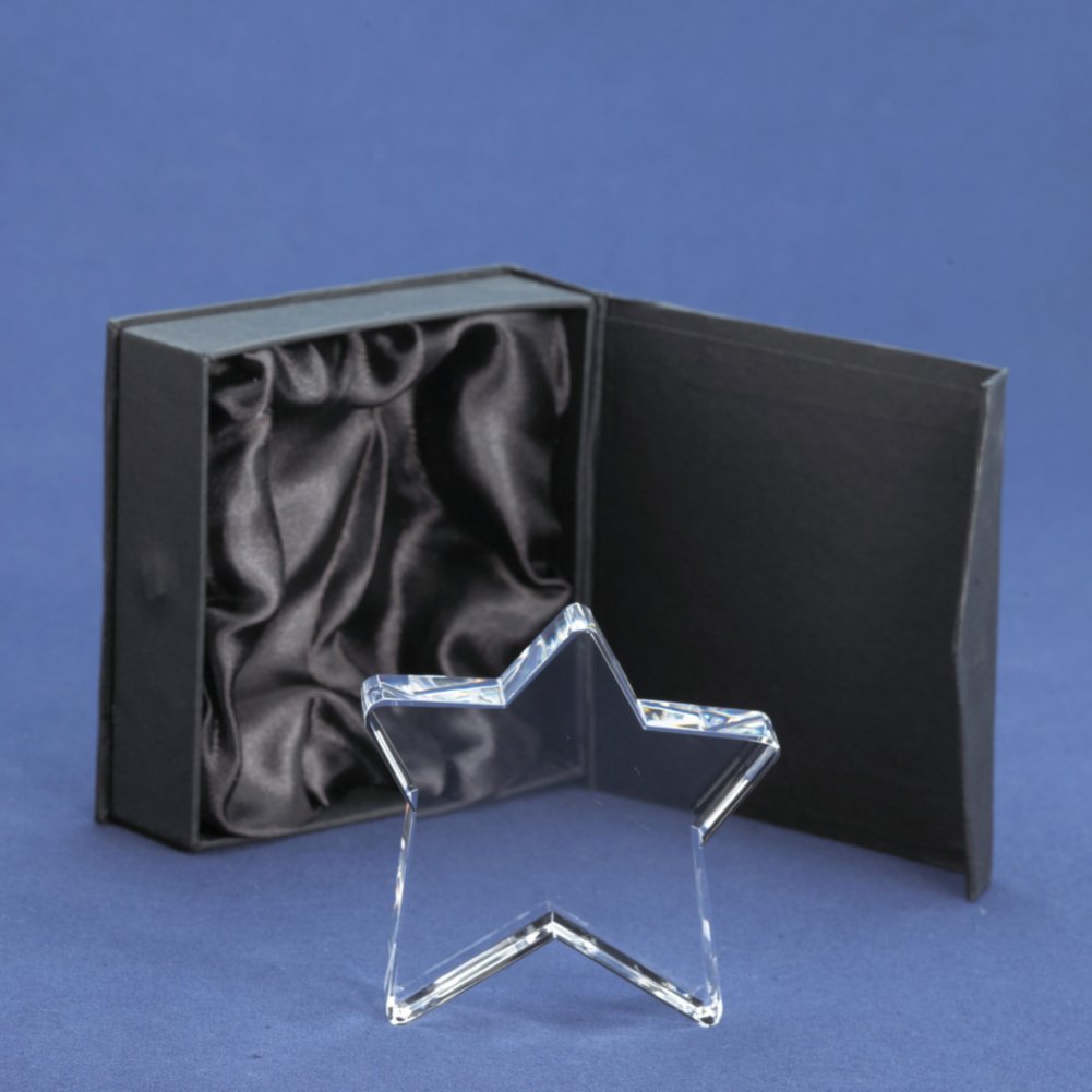 Crystal Paperweight - You Make the Difference Star - Clear BOX