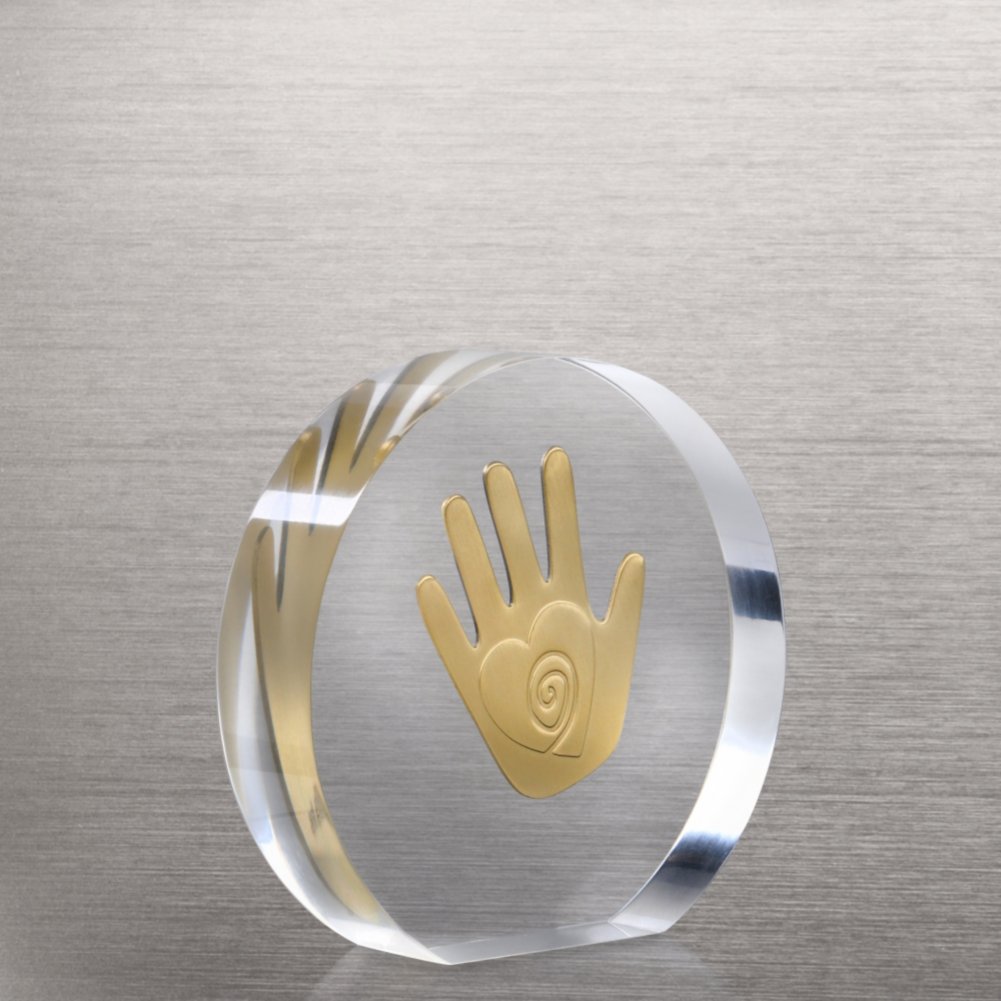 Embedded Medallion Trophy - Helping Hand SIDE