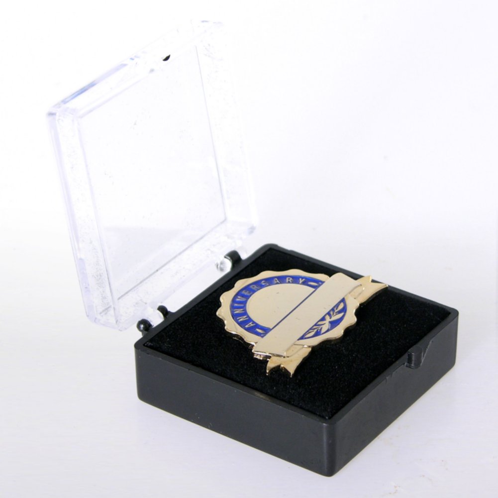Personalized Anniversary Lapel Pin - Blue BOX