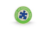 Lapel Pin - You're an Essential Piece - Green Round