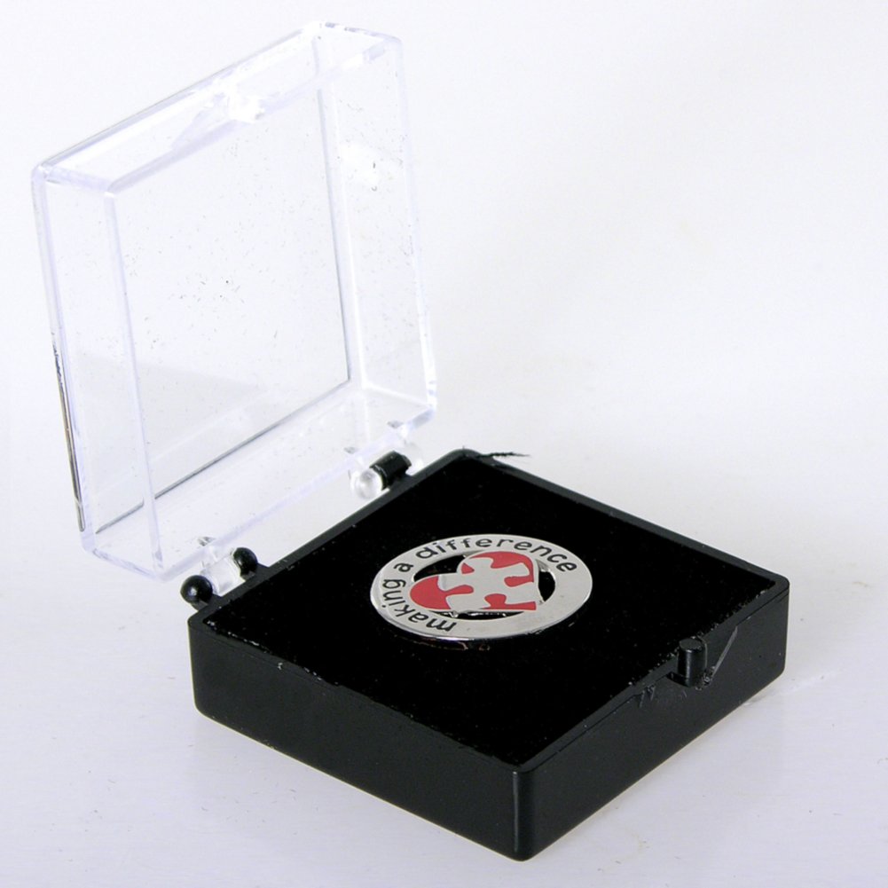 Lapel Pin - Making a Difference Puzzle Heart BOX