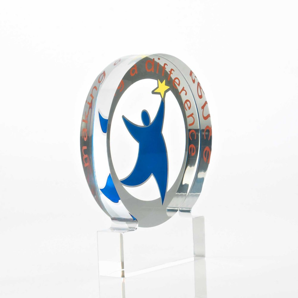 Desktop Acrylic Trophy - Making a Difference SIDE