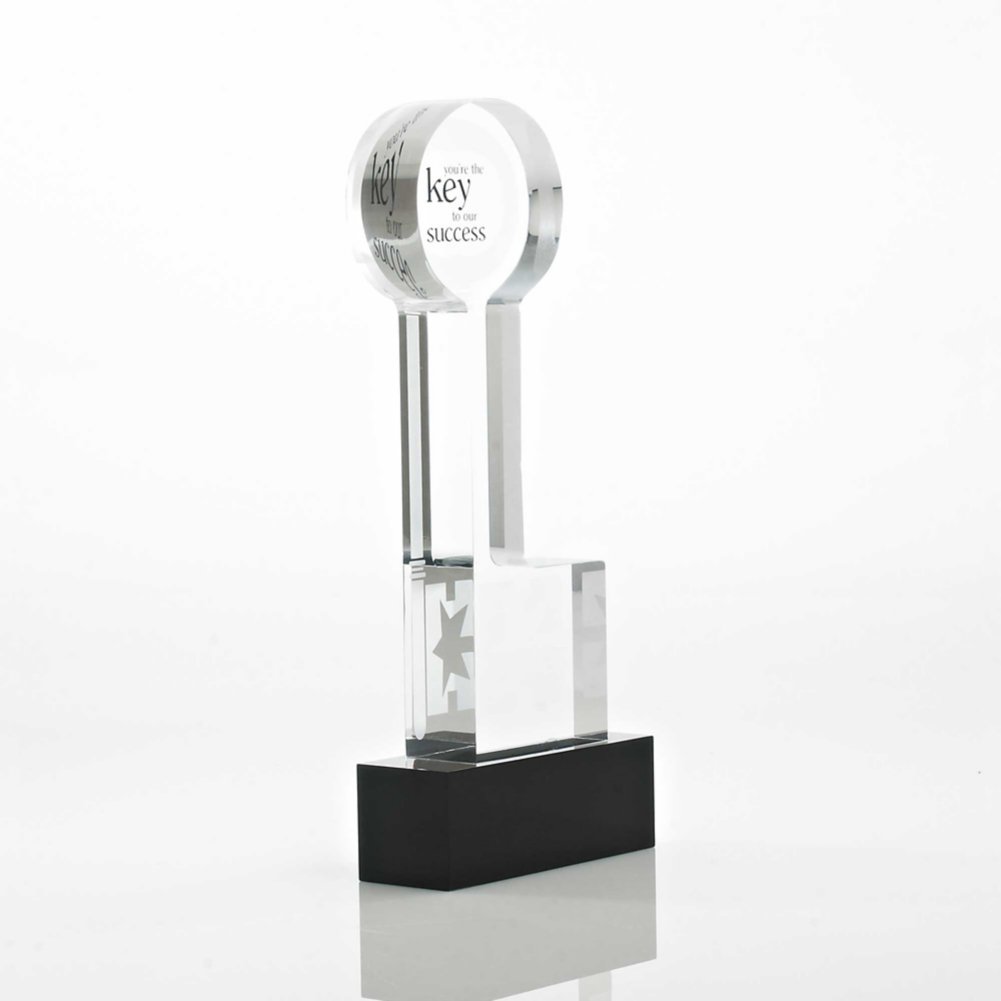 Desktop Acrylic Trophy - Key to Our Success SIDE