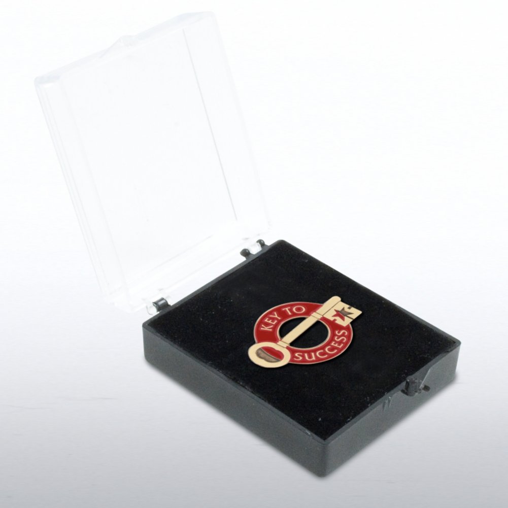 Lapel Pin - Key to Success - Round BOX