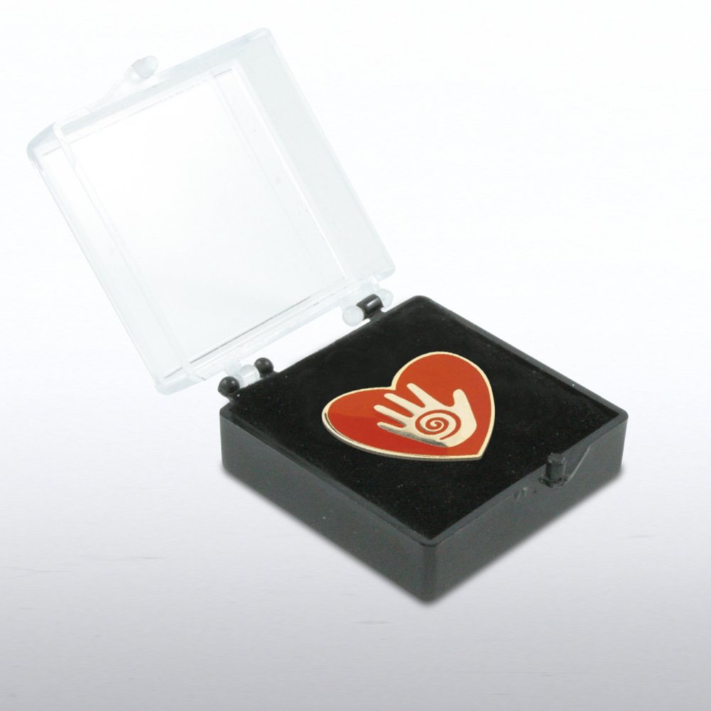Lapel Pin - Helping Hand in Heart BOX