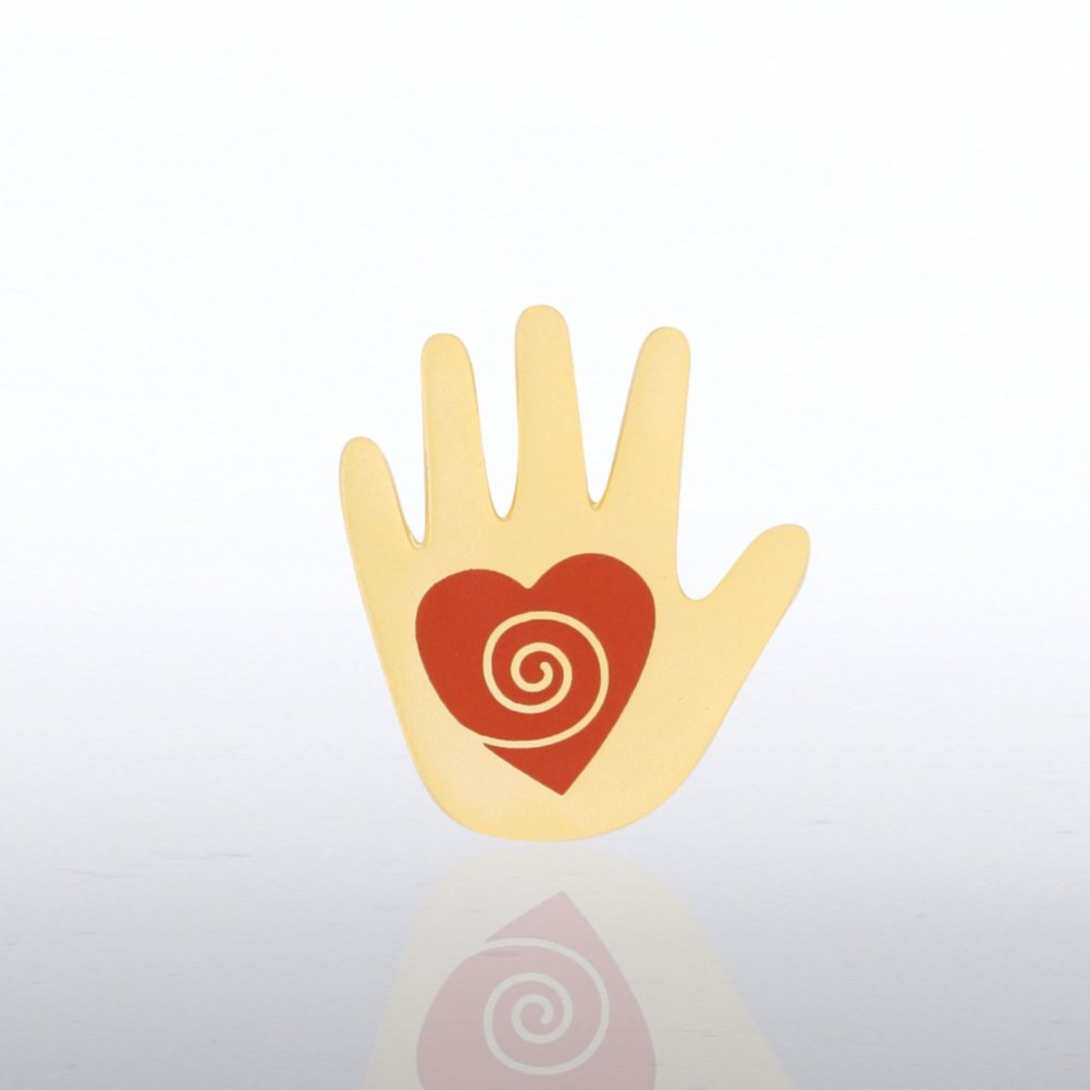 Lapel Pin - Helping Hand Red Heart