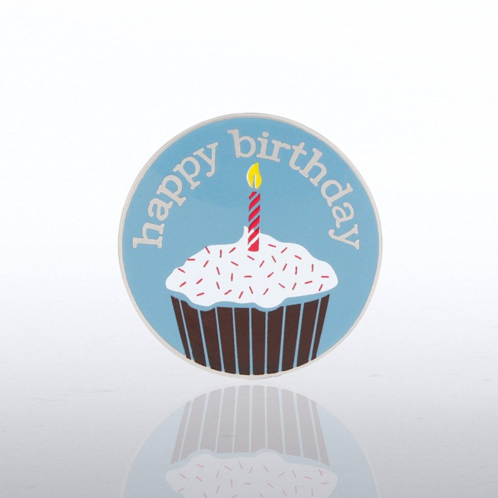 Lapel Pin - Happy Birthday Cupcake