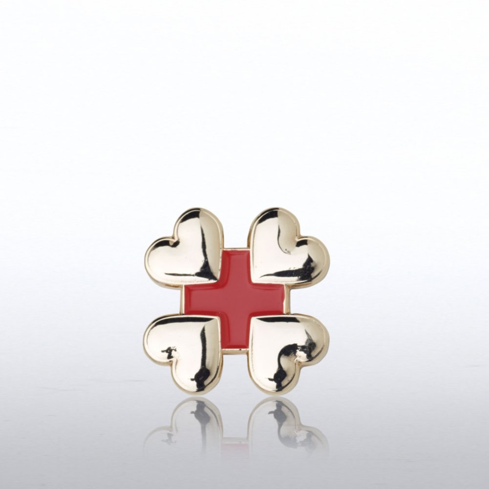 Lapel Pin - Cross Hearts