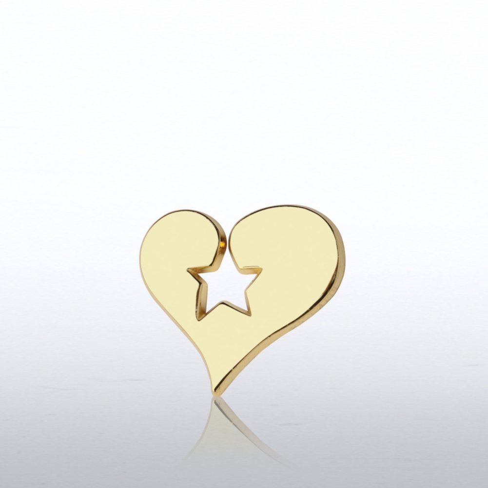 Lapel Pin - Heart Stamped Star