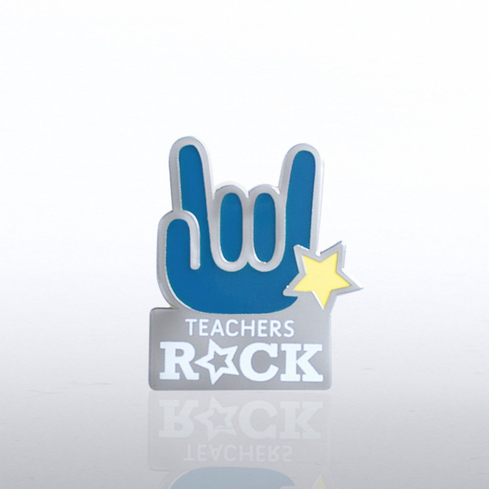 Lapel Pin - Teachers Rock Hand