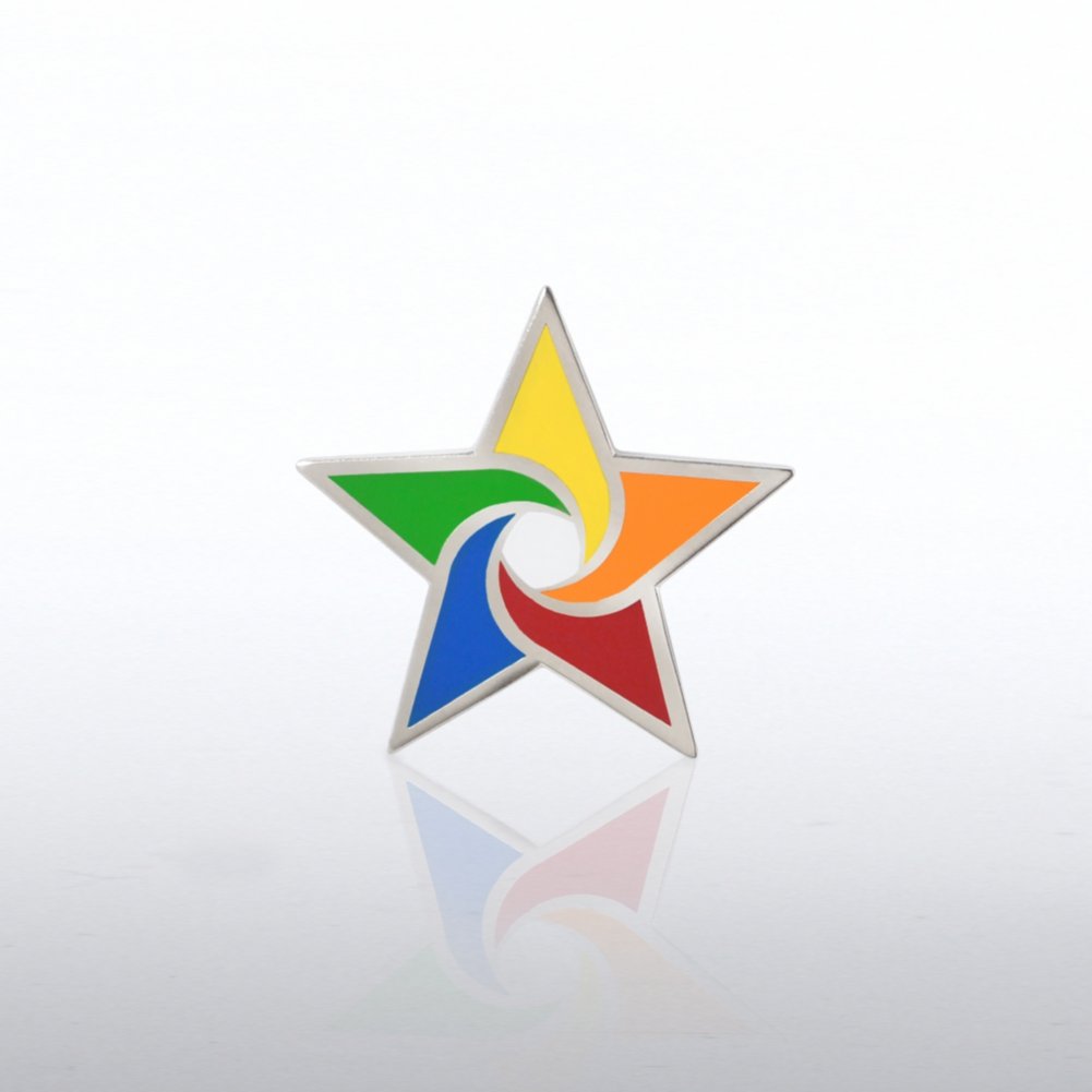 Lapel Pin - Colorful Star Swirl