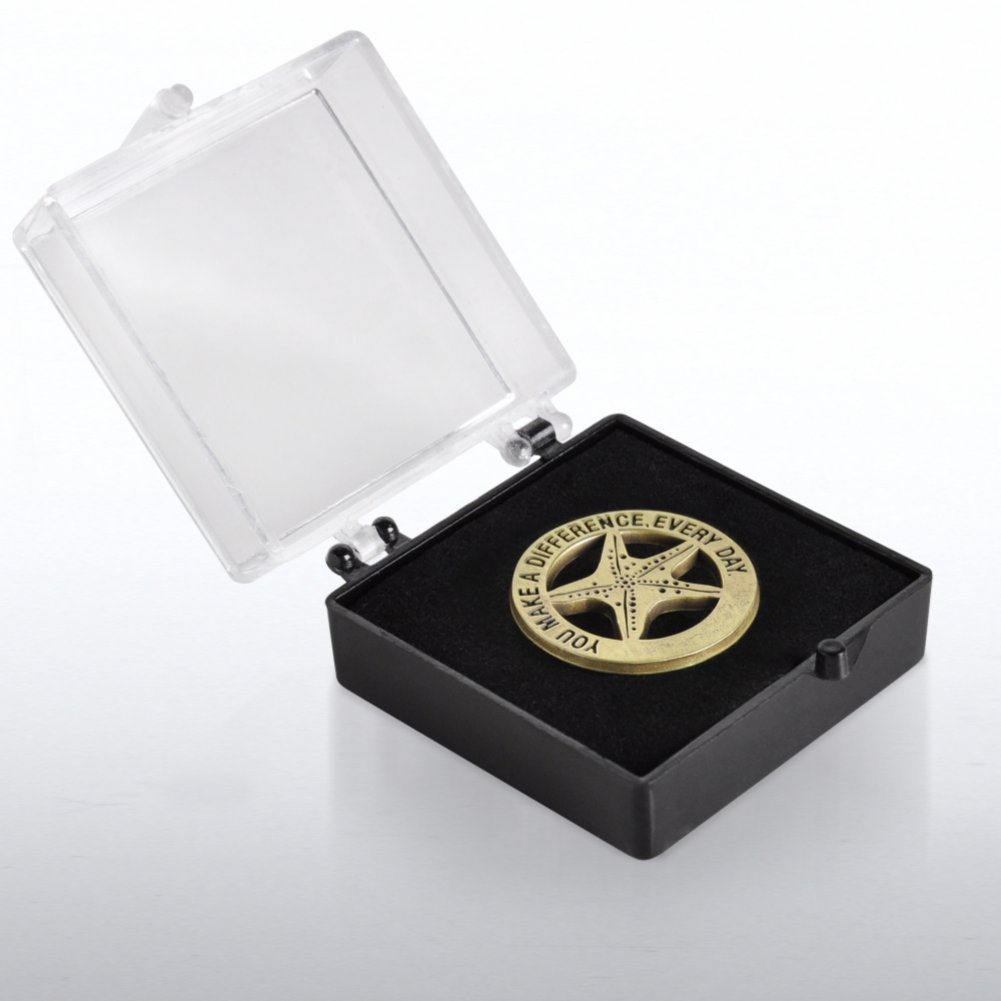 Lapel Pin - Gold Starfish BOX
