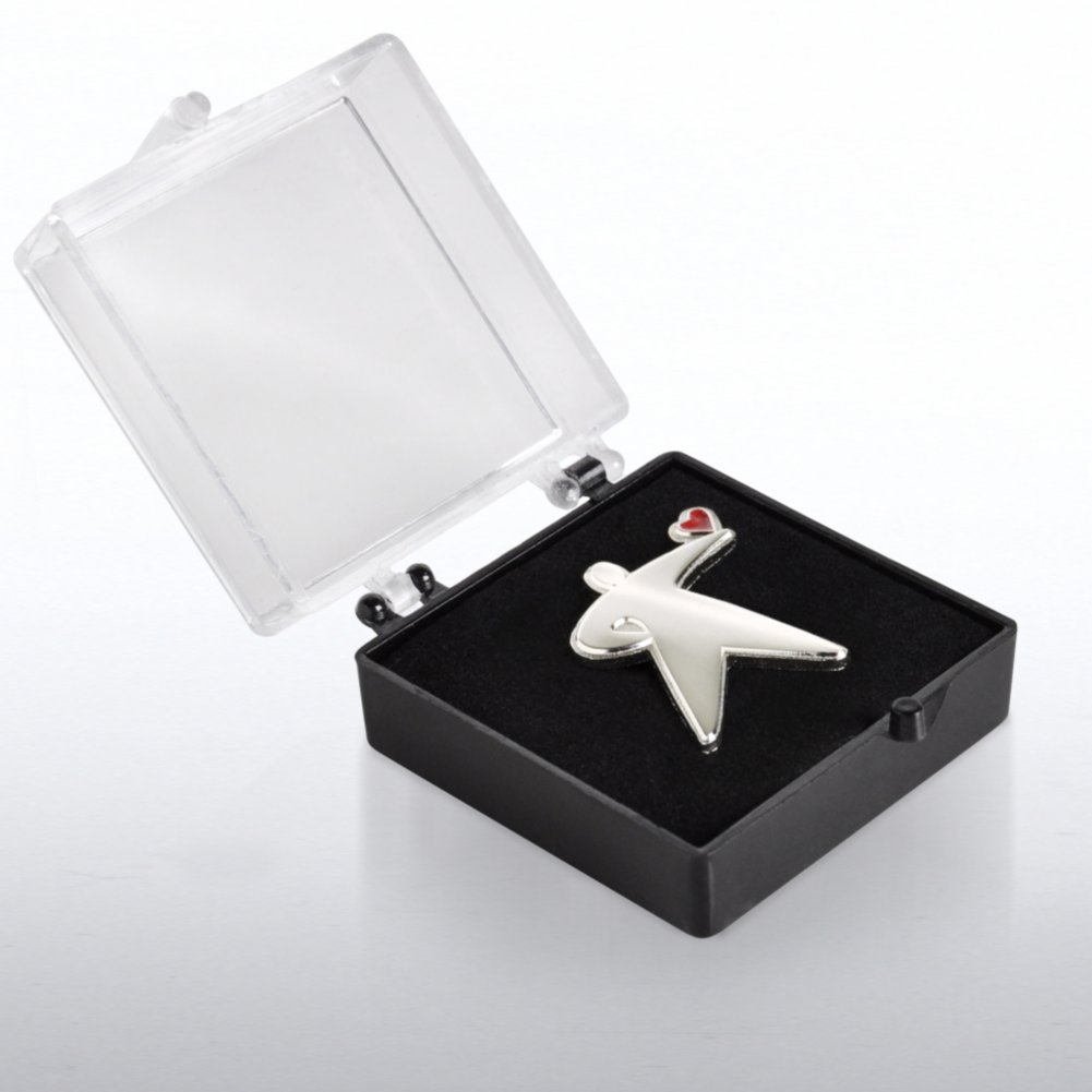 Lapel Pin - Guy Holding Heart BOX