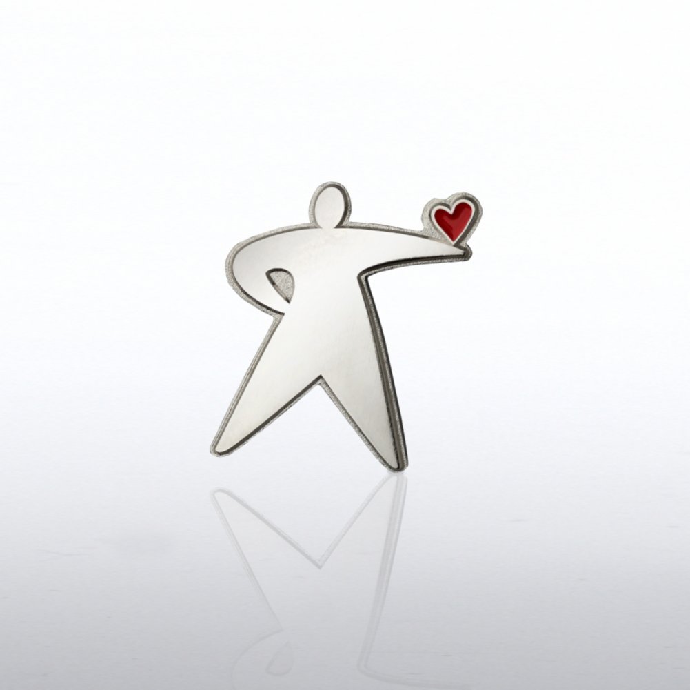 Lapel Pin - Guy Holding Heart