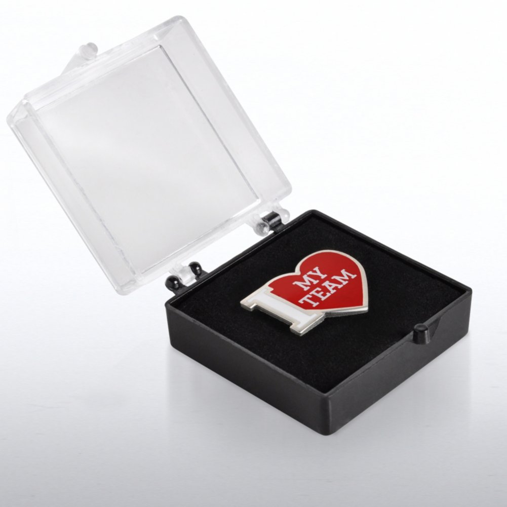 Lapel Pin - I Heart My Team BOX