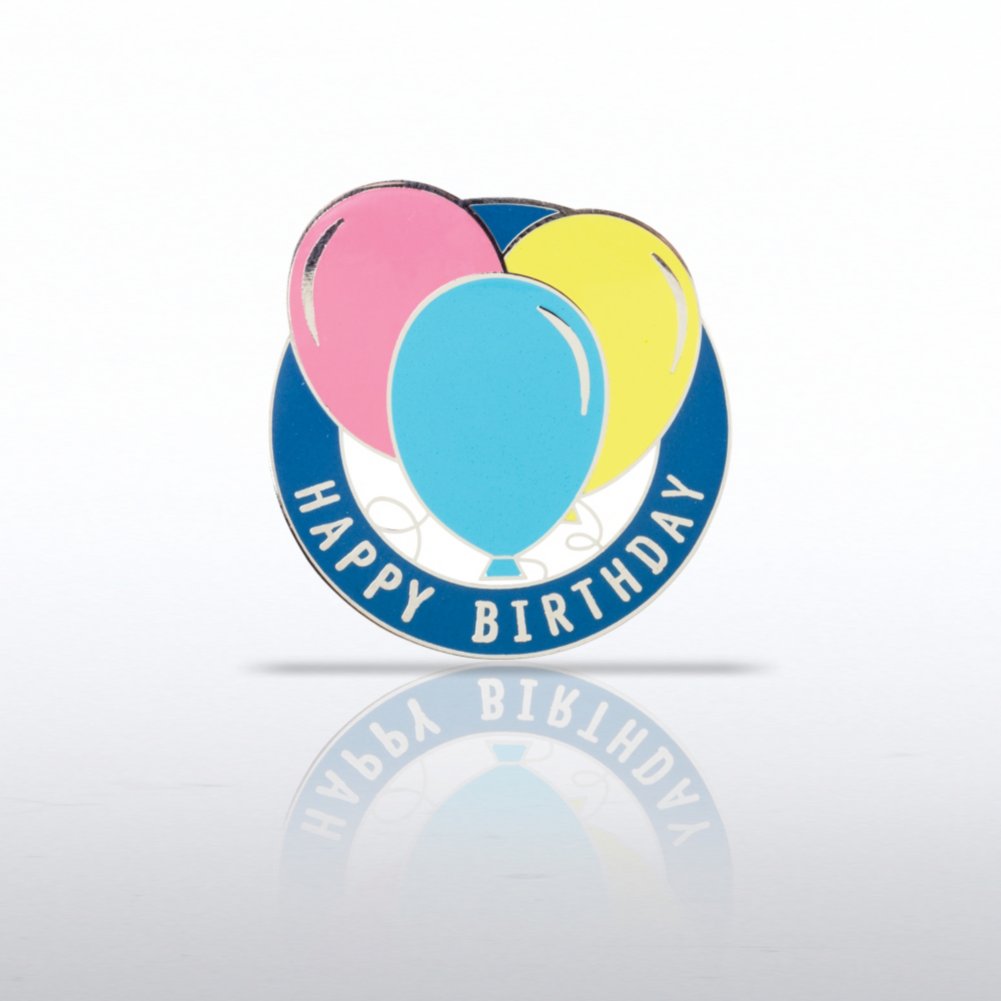 Lapel Pin - Happy Birthday Balloons