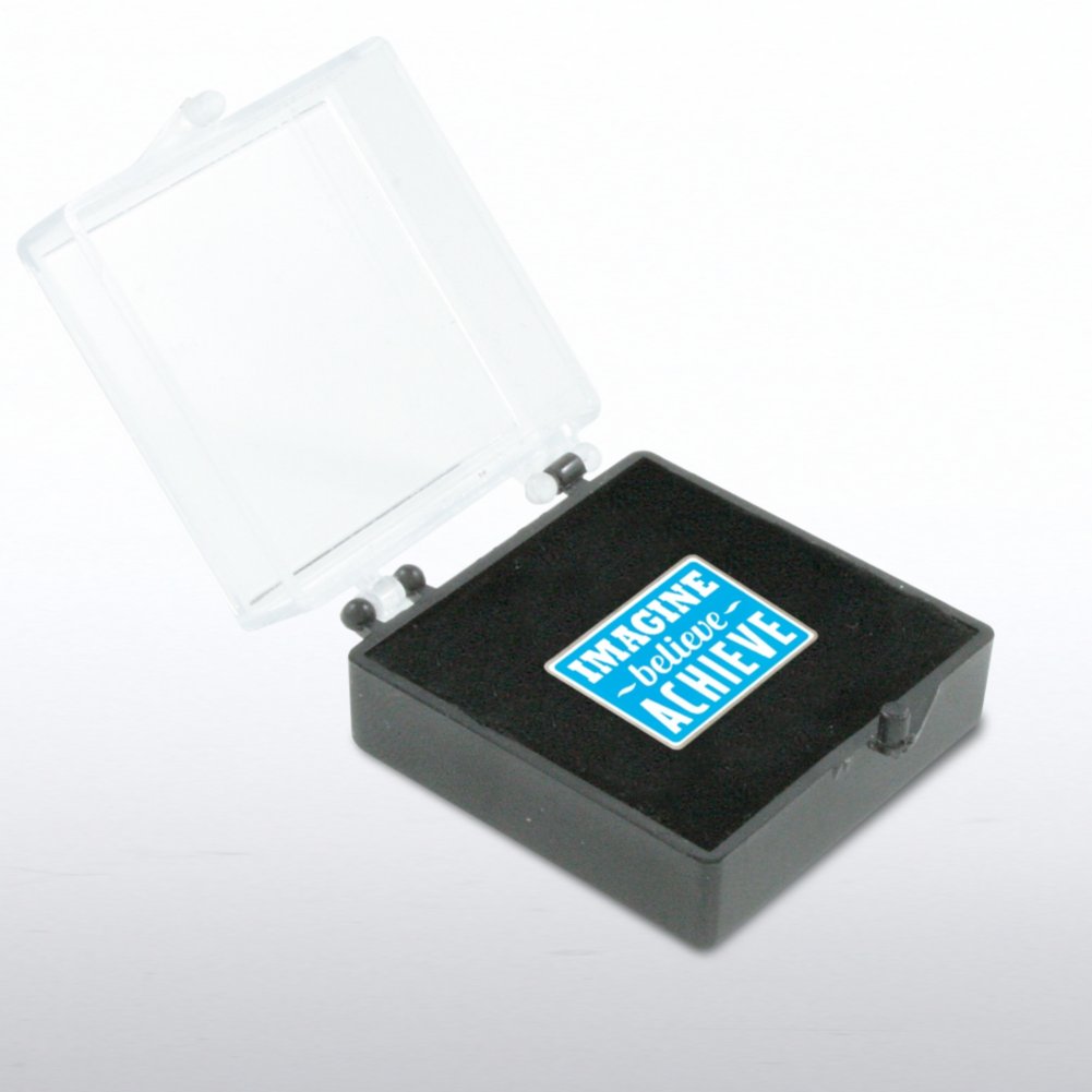 Lapel Pin - Imagine, Believe, Achieve Blue BOX