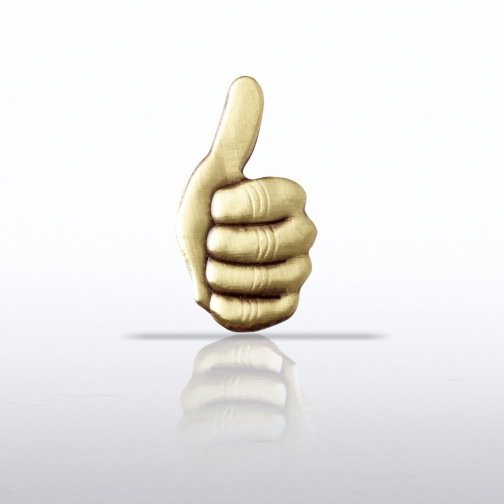 Lapel Pin - Thumbs Up - Brass