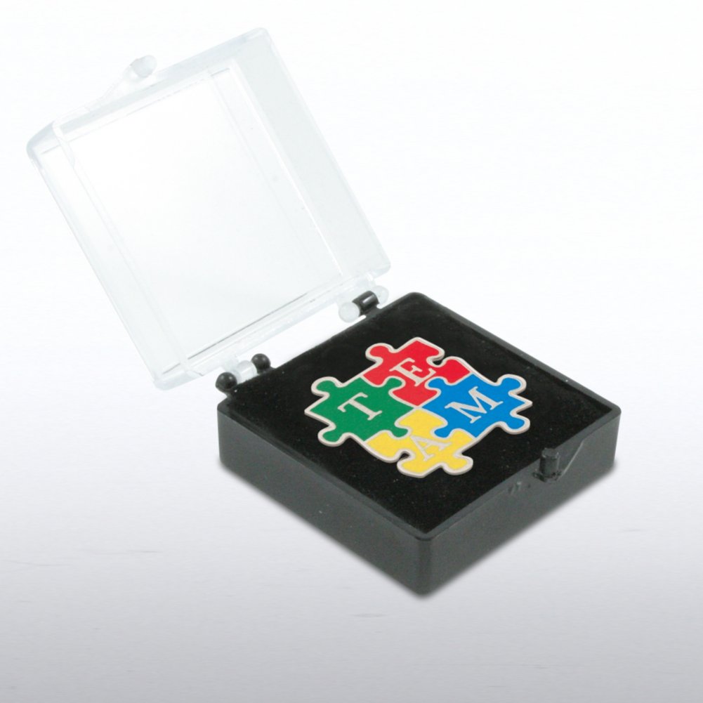 Lapel Pin - TEAM Puzzle Pieces - Bold BOX