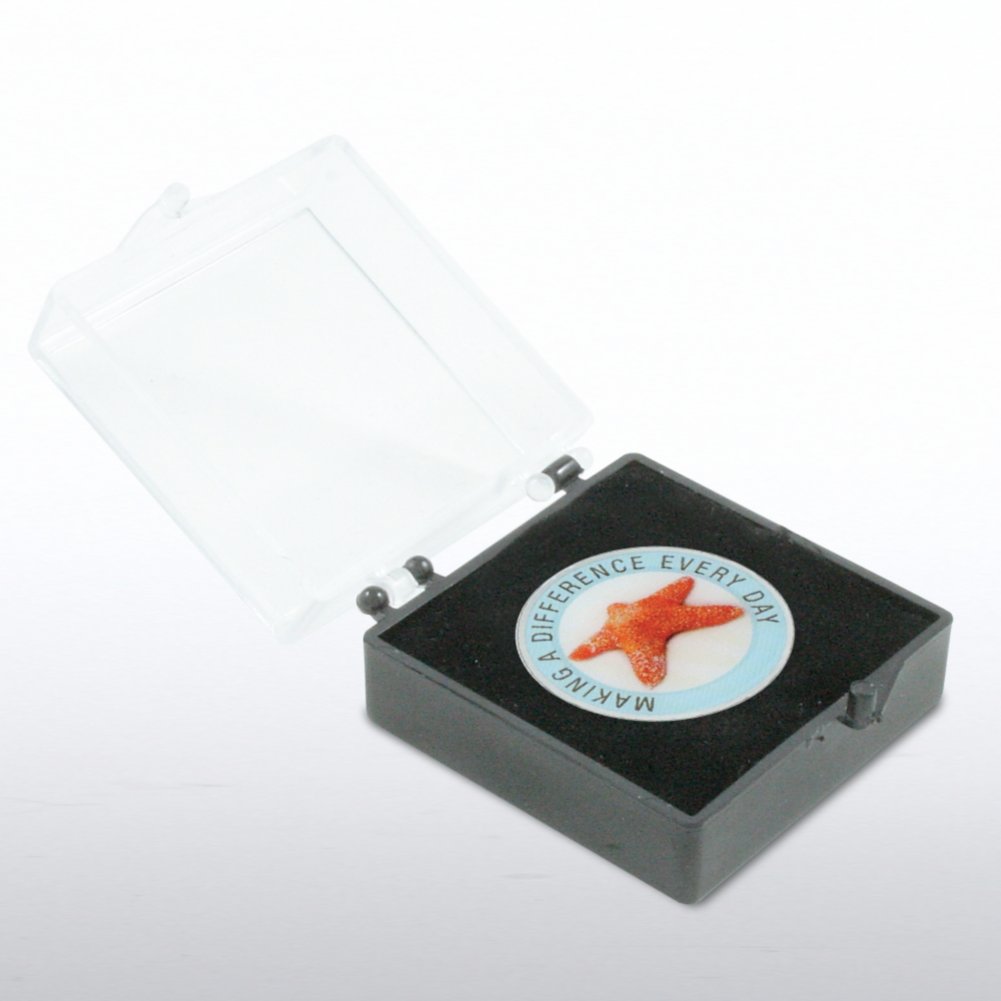 Lapel Pin - Starfish: Making A Difference Everyday - Round BOX