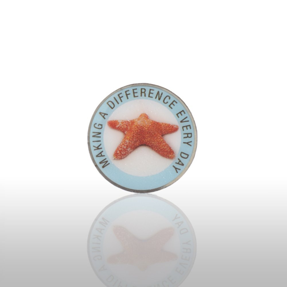 Lapel Pin - Starfish: Making A Difference Everyday - Round
