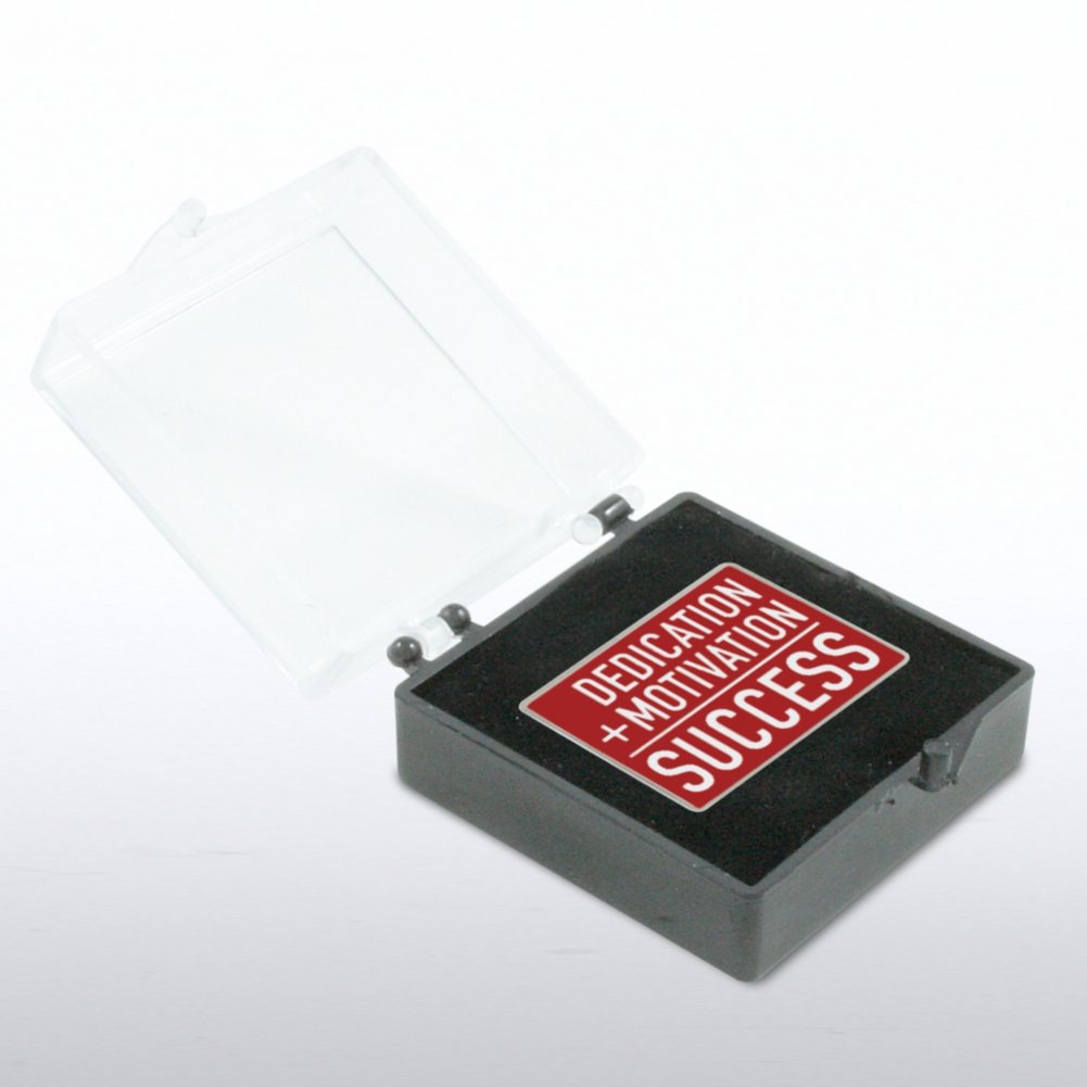 Lapel Pin - Dedication + Motivation = Success BOX
