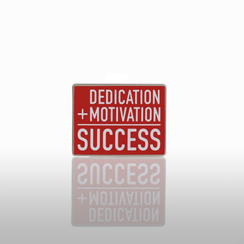 Lapel Pin - Dedication + Motivation = Success