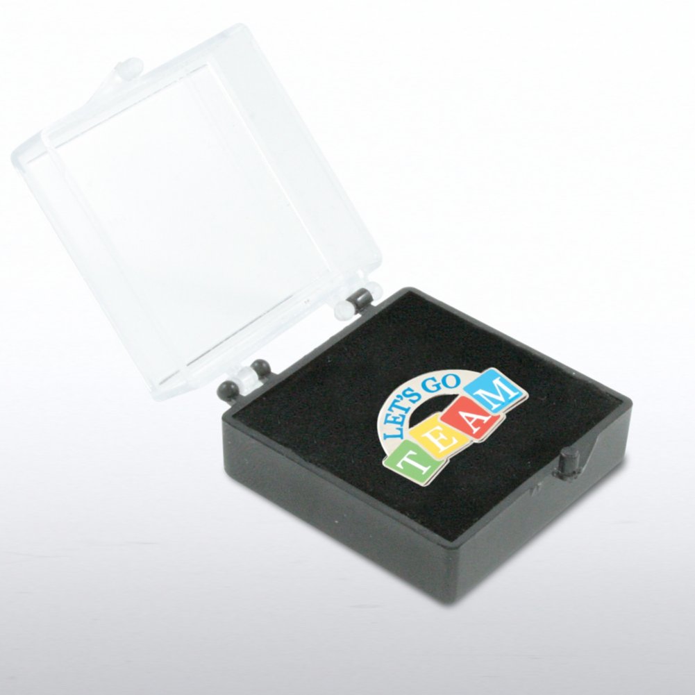 Lapel Pin - Let's Go Team - Blocks BOX