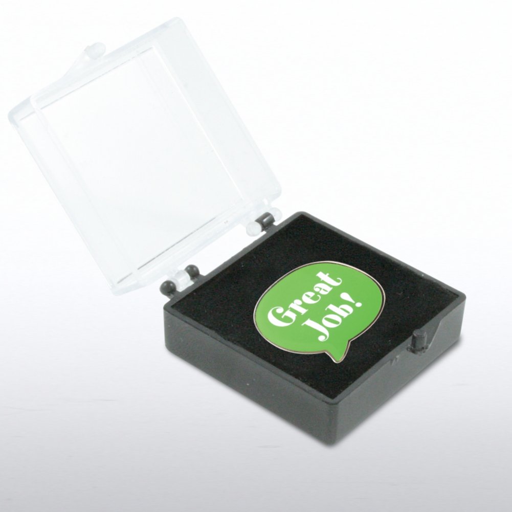 Lapel Pin - Quote Bubble - Great Job! BOX