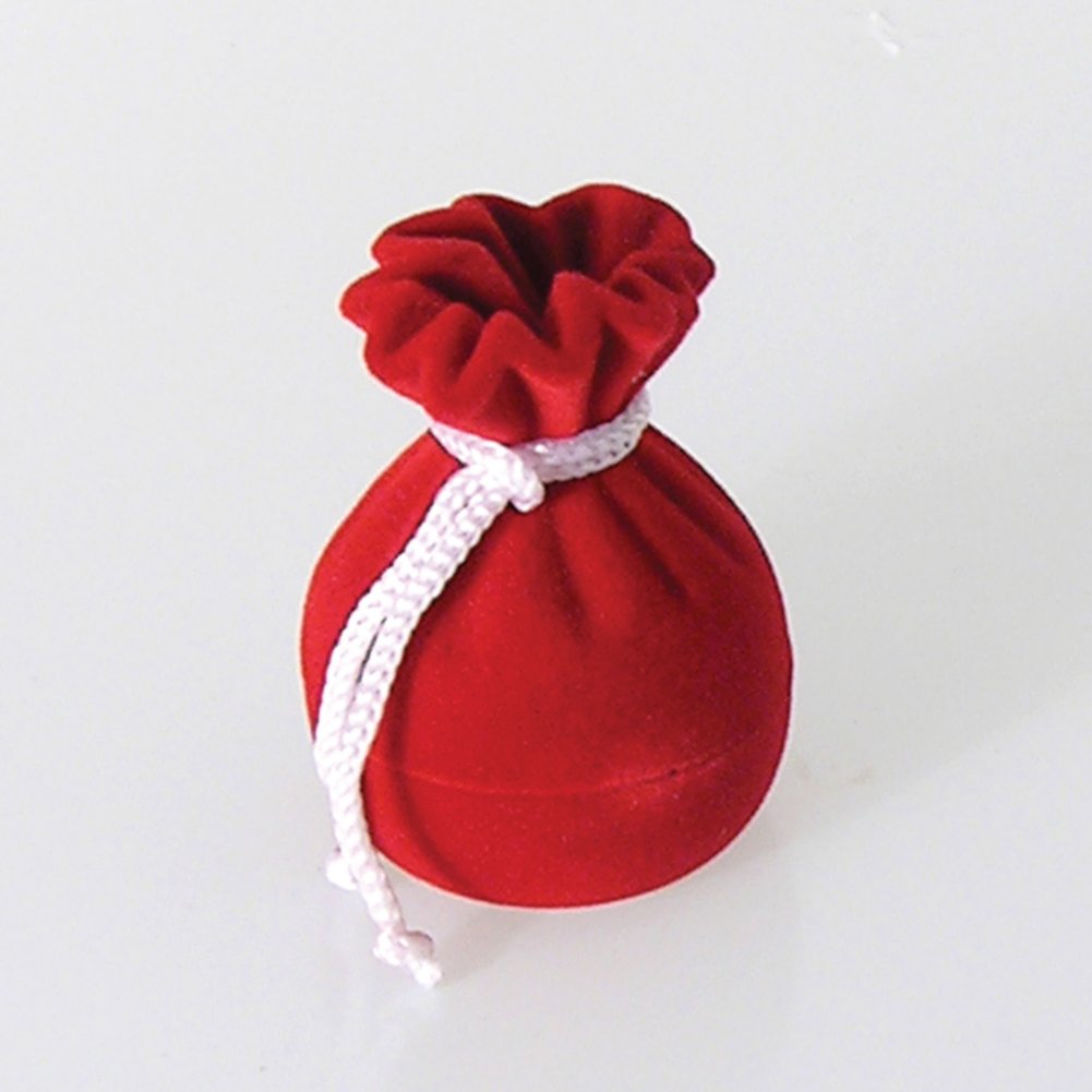 Gem Bag Lapel Pin Box - Red CLOSED