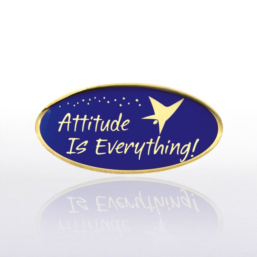 Lapel Pin - Attitude is Everything - Blue/Gold