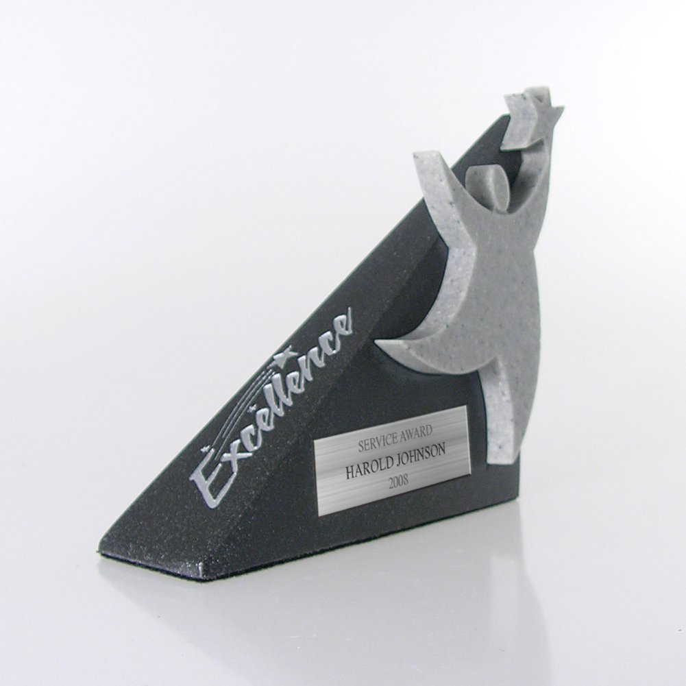 Sculptured Desk Awards - Excellence - Personalized SIDE