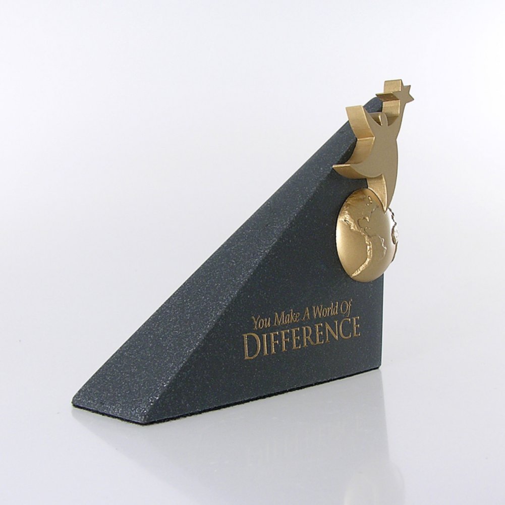 Sculptured Desk Awards - You Make a World of Difference SIDE