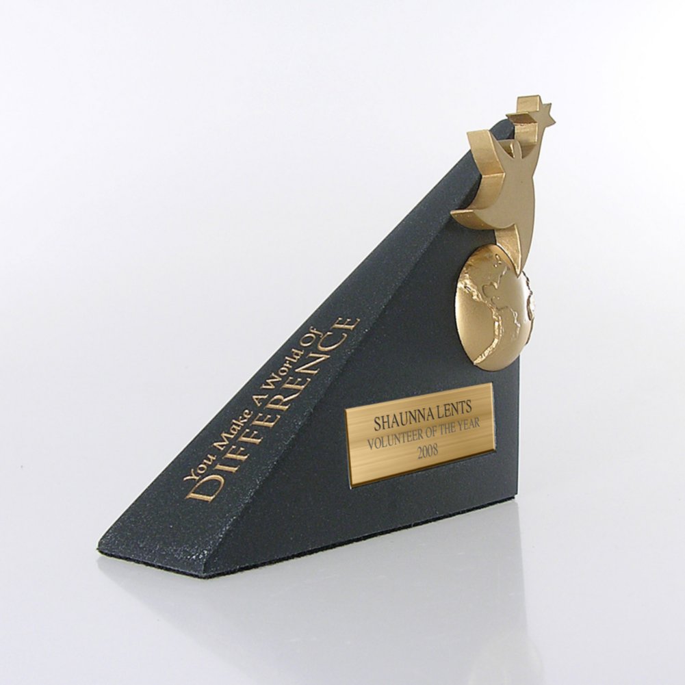 Sculptured Desk Awards - You Make a World of Difference -Per SIDE